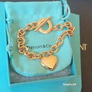 Tiffany & Co. Gold Heart Charm Bracelet